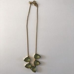 Jcrew necklace with green pear gems